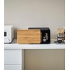 image:imageYAMAZAKI Home Tower Metal Bread Box With Removable Bamboo Wooden Cutting Board Lid Kitchen Storage Box  Steel  BambooBlack