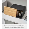 image:imageYAMAZAKI Home Tower Metal Bread Box With Removable Bamboo Wooden Cutting Board Lid Kitchen Storage Box  Steel  BambooBlack