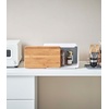 image:imageYAMAZAKI Home Tower Metal Bread Box With Removable Bamboo Wooden Cutting Board Lid Kitchen Storage Box  Steel  BambooWhite
