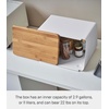image:imageYAMAZAKI Home Tower Metal Bread Box With Removable Bamboo Wooden Cutting Board Lid Kitchen Storage Box  Steel  BambooWhite