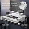image:imageYAMAZAKI Home Tower Monitor Stand With Drawer  Monitor Riser With Storage Desk Monitor Stand With Cable Management Gaming Organizer Steel Black  SteelWhite