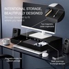 image:imageYAMAZAKI Home Tower Monitor Stand With Drawer  Monitor Riser With Storage Desk Monitor Stand With Cable Management Gaming Organizer Steel Black  SteelBlack