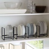 image:imageYAMAZAKI Home Tower Plate RackDish StandDish StoragePlate Holder  Large  Steel  Sturdy steel plate rack dish stand dish storage and plate holder Ideal for compact cabinets or countertops Saves spaceBlack