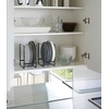 image:imageYAMAZAKI Home Tower Plate RackDish StandDish StoragePlate Holder  Large  Steel  Sturdy steel plate rack dish stand dish storage and plate holder Ideal for compact cabinets or countertops Saves spaceBlack