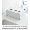 image:imageYAMAZAKI Home Tower Rectangular Reusable Tissue Box Holder Cover Metal Container Case for Kitchen Bathroom Or Bedroom  SteelWhite