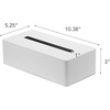 image:imageYAMAZAKI Home Tower Rectangular Reusable Tissue Box Holder Cover Metal Container Case for Kitchen Bathroom Or Bedroom  SteelWhite