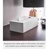 image:imageYAMAZAKI Home Tower Rectangular Reusable Tissue Box Holder Cover Metal Container Case for Kitchen Bathroom Or Bedroom  SteelWhite