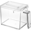 image:imageYAMAZAKI Home Tower Spice Storage Container  Large  Abs Plastic  275 Cups 650 Milliliters  Clear ABS plastic spice storage container with easyopen lid Generous 275cup capacity includes measuring spoon and labelsWhite