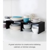 image:imageYAMAZAKI Home Tower Stackable Kitchen Rack  Storage Organizer Counter Shelf  Small  Steel  Stack Up To Two  Small steel kitchen storage rack Shelf Risers Stack up to 2 Built for daily use Helps keep everyday spaces organizedBlack