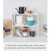 image:imageYAMAZAKI Home Tower Stackable Kitchen Rack  Storage Organizer Counter Shelf  Small  Steel  Stack Up To Two  Small steel kitchen storage rack Shelf Risers Stack up to 2 Built for daily use Helps keep everyday spaces organizedWhite