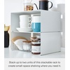 image:imageYAMAZAKI Home Tower Stackable Kitchen Rack  Storage Organizer Counter Shelf  Small  Steel  Stack Up To Two  Small steel kitchen storage rack Shelf Risers Stack up to 2 Built for daily use Helps keep everyday spaces organizedWhite
