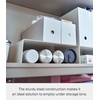 image:imageYAMAZAKI Home Tower Steel Under Cabinet Bottom Shelf Storage Organizer Set of 2 Dish Riser for Under Sink Or Kitchen Pantry Or Counter  Steel   Steel cabinet shelf risers Set of 2 storage organizer maximizes space A smart fit for modern homes Built for everyday useWhite
