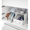 image:imageYAMAZAKI Home Tower Steel Under Cabinet Storage Organizer for Dishes Pots Or Pans  Set of 2  Kitchen Pantry  Steel   Durable steel undercabinet organizers Set of 2 risers ideal for organizing dishes pots or pans in your kitchen pantryWhite