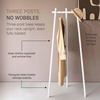 image:imageYAMAZAKI Home Tower TriPost Coat Rack  Freestanding Steel Coat Tree With Side Pegs 3Leg Standing Coat Hanger For Entryway Hallway Bedroom 60  SteelWhite
