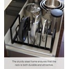 image:imageYAMAZAKI Home Tower Under Sink Pot Lids And Frying Pan Storage Kitchen Drawer Organizer Rack  SteelBlack