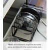 image:imageYAMAZAKI Home Tower Under Sink Pot Lids And Frying Pan Storage Kitchen Drawer Organizer Rack  SteelBlack