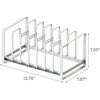 image:imageYAMAZAKI Home Tower Under Sink Pot Lids And Frying Pan Storage Kitchen Drawer Organizer Rack  SteelWhite