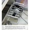 image:imageYAMAZAKI Home Tower Under Sink Pot Lids And Frying Pan Storage Kitchen Drawer Organizer Rack  SteelWhite