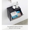 image:imageYAMAZAKI Home Tower Wall Mounted Storage Or Trash Bin With Tray Small Wastebasket With Lid Bathroom Or Kitchen Organizer  Abs Plastic