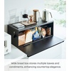 image:imageYAMAZAKI Home Tower Wide Bread Box Keeper Holder Container Metal Bread Holder Saver Large Counter Storage  SteelBlack