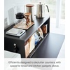 image:imageYAMAZAKI Home Tower Wide Bread Box Keeper Holder Container Metal Bread Holder Saver Large Counter Storage  SteelBlack