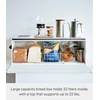 image:imageYAMAZAKI Home Tower Wide Bread Box Keeper Holder Container Metal Bread Holder Saver Large Counter Storage  SteelWhite