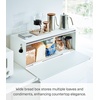 image:imageYAMAZAKI Home Tower Wide Bread Box Keeper Holder Container Metal Bread Holder Saver Large Counter Storage  SteelWhite