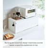 image:imageYAMAZAKI Home Tower Wide Bread Box Keeper Holder Container Metal Bread Holder Saver Large Counter Storage  SteelWhite