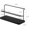 image:imageYAMAZAKI Home TwoTier Bottle Drying Rack with Drainage Tray Stand White  Twotier bottle drying rack with an elevated drainage tray to prevent spillage Designed for convenient home organizationBlack