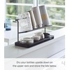 image:imageYAMAZAKI Home TwoTier Bottle Drying Rack with Drainage Tray Stand White  Twotier bottle drying rack with an elevated drainage tray to prevent spillage Designed for convenient home organizationBlack