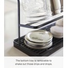 image:imageYAMAZAKI Home TwoTier Bottle Drying Rack with Drainage Tray Stand White  Twotier bottle drying rack with an elevated drainage tray to prevent spillage Designed for convenient home organizationBlack
