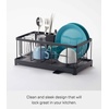 image:imageYAMAZAKI Home Wire Dish Drainer Rack with Removable Drainer Tray with Drainage Spout Utensils Holder Steel Draining Spout Water Resistant No Assembly Req  Wire dish drainer rack with a removable tray Features a builtin drainage spout Convenient storage solution for utensilsBlack