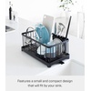 image:imageYAMAZAKI Home Wire Dish Drainer Rack with Removable Drainer Tray with Drainage Spout Utensils Holder Steel Draining Spout Water Resistant No Assembly Req  Wire dish drainer rack with a removable tray Features a builtin drainage spout Convenient storage solution for utensilsBlack