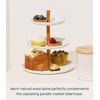 image:imageYamazaki Home 3Tier Food Serving Stand  Appetizer amp Dessert Tray Party Organizer Steel  Wood White  3tier food serving stand amp party organizer Durable steel and wood construction Display appetizers and hors doeuvres79