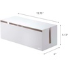 image:imageYamazaki Home Cable Management Box  Cord Organizer Box with Lid Minimalist Cable Storage for Office ABS Plastic  Sleek cable storage container for office spaces Removable lid prevents dust buildup Helps keep everyday tech organizedWhite