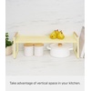 image:imageYamazaki Home Countertop Wire Shelf Metal Kitchen Organizer Rack Yellow  Durable steel and wood kitchen organizer rack Adds practical everyday storage Designed for convenient home organizationYellow