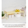 image:imageYamazaki Home Countertop Wire Shelf Metal Kitchen Organizer Rack Yellow  Durable steel and wood kitchen organizer rack Adds practical everyday storage Designed for convenient home organizationYellow