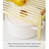 image:imageYamazaki Home Countertop Wire Shelf Metal Kitchen Organizer Rack Yellow  Durable steel and wood kitchen organizer rack Adds practical everyday storage Designed for convenient home organizationYellow