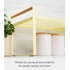 image:imageYamazaki Home Countertop Wire Shelf Metal Kitchen Organizer Rack Yellow  Durable steel and wood kitchen organizer rack Adds practical everyday storage Designed for convenient home organizationYellow