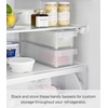image:imageYamazaki Home Fridge Organizer Colander Bin with Adjustable Divider White  Stackable produce bin for washing and storing ingredients Easy to clean and disassemble durable plastic design Saves space