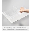 image:imageYamazaki Home Fridge Produce Organizer Bin with Adjustable Divider White  Wide refrigerator organizer bin serves as a produce washer and storage solution Easy to clean Keeps essentials organizedOne Size