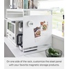 image:imageYamazaki Home Kitchen Appliance Rack Microwave Stand With Steel Side Panel Adjustable Shelves Hooks amp Storage For Countertops Small Kitchen Organizer Modern Minimal Design  Steel  Microwave stand with steel side panel Small kitchen spacesaver with modern minimal design Adds practical everyday storageWhite