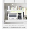 image:imageYamazaki Home Kitchen Appliance Rack Microwave Stand With Steel Side Panel Adjustable Shelves Hooks amp Storage For Countertops Small Kitchen Organizer Modern Minimal Design  Steel  Microwave stand with steel side panel Small kitchen spacesaver with modern minimal design Adds practical everyday storageWhite