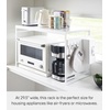 image:imageYamazaki Home Kitchen Appliance Rack Microwave Stand With Steel Side Panel Adjustable Shelves Hooks amp Storage For Countertops Small Kitchen Organizer Modern Minimal Design  Steel  Microwave stand with steel side panel Small kitchen spacesaver with modern minimal design Adds practical everyday storageWhite