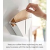 image:imageYamazaki Home Magnetic Coffee Filter Case Size 04 Steel and Wood White  Magnetic coffee filter storage organizer holder container and dispenser Holds size 04 filters Modern Spacesaving design4
