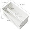 image:imageYamazaki Home Rin Kitchen Paper Holder Rin L  OneHanded Tear Design Concealed Storage Fits Rolls Up To 6  Steel  WoodAsh
