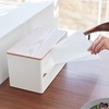 image:imageYamazaki Home Rin Kitchen Paper Holder Rin L  OneHanded Tear Design Concealed Storage Fits Rolls Up To 6  Steel  WoodAsh