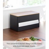 image:imageYamazaki Home Rin Kitchen Paper Holder Rin L  OneHanded Tear Design Concealed Storage Fits Rolls Up To 6  Steel  WoodWalnut