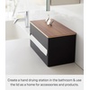 image:imageYamazaki Home Rin Kitchen Paper Holder Rin L  OneHanded Tear Design Concealed Storage Fits Rolls Up To 6  Steel  WoodWalnut