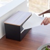 image:imageYamazaki Home Rin Kitchen Paper Holder Rin L  OneHanded Tear Design Concealed Storage Fits Rolls Up To 6  Steel  WoodWalnut